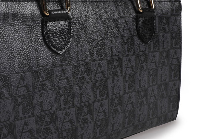 Lucky Bees 1281 Bolso de mano de piel de polivinilo para mujer, negro